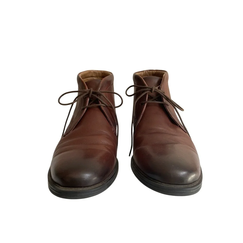 Clarks Collection Comfort Men 12 M Brown Whiddon Mid Chukka Leather Lace Up Boot